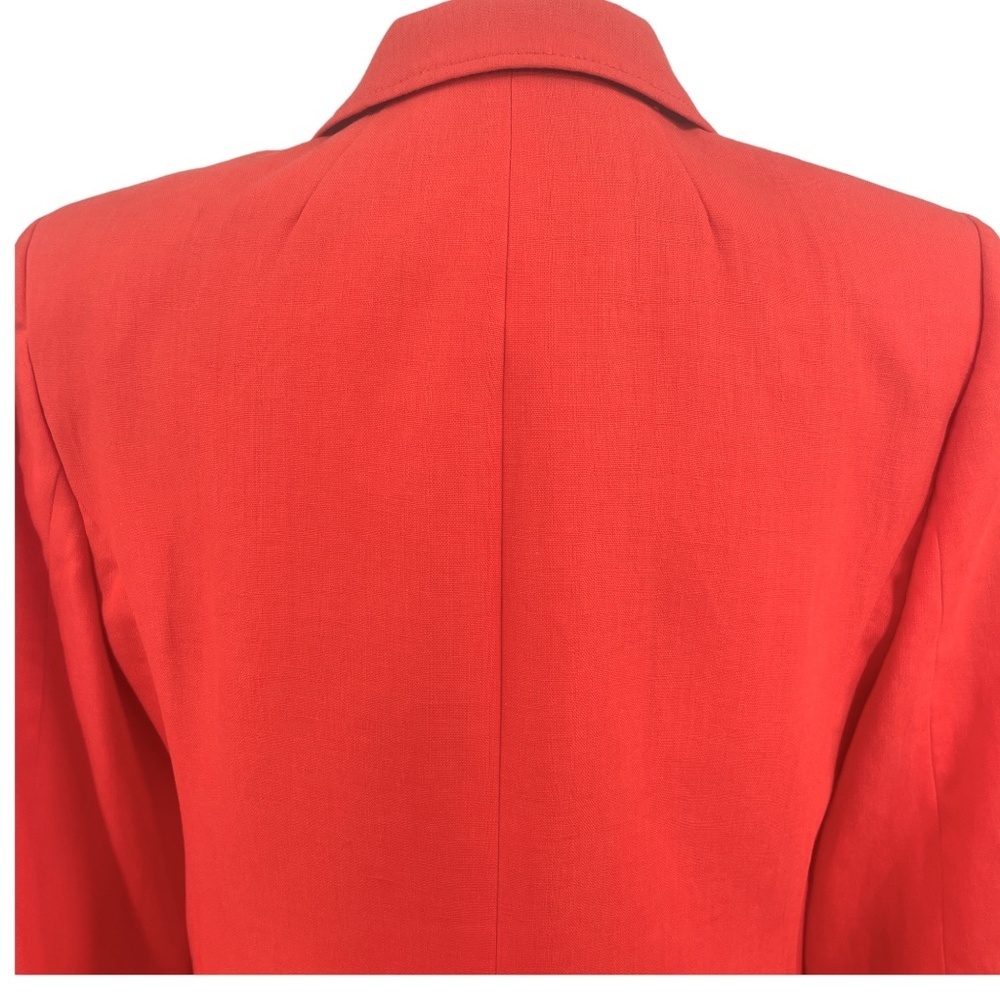 J Crew Womens Rhodes Linen Blazer with Gold Buttons, Bright Coral, Size 6 - Picture 5 of 10